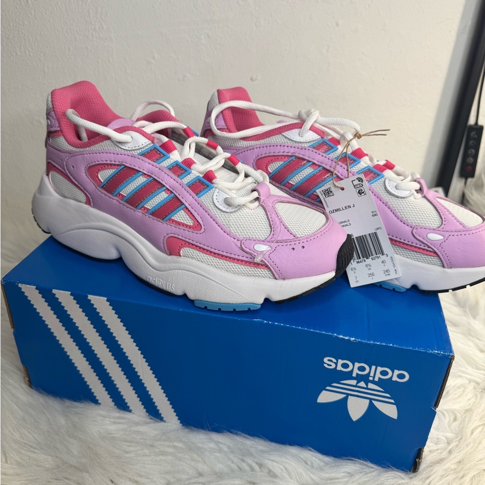 Adidas Vibrant Pink and White Athletic Shoes